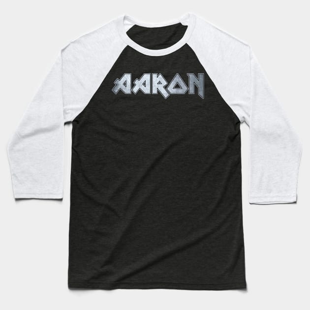 Heavy metal Aaron Baseball T-Shirt by Erena Samohai